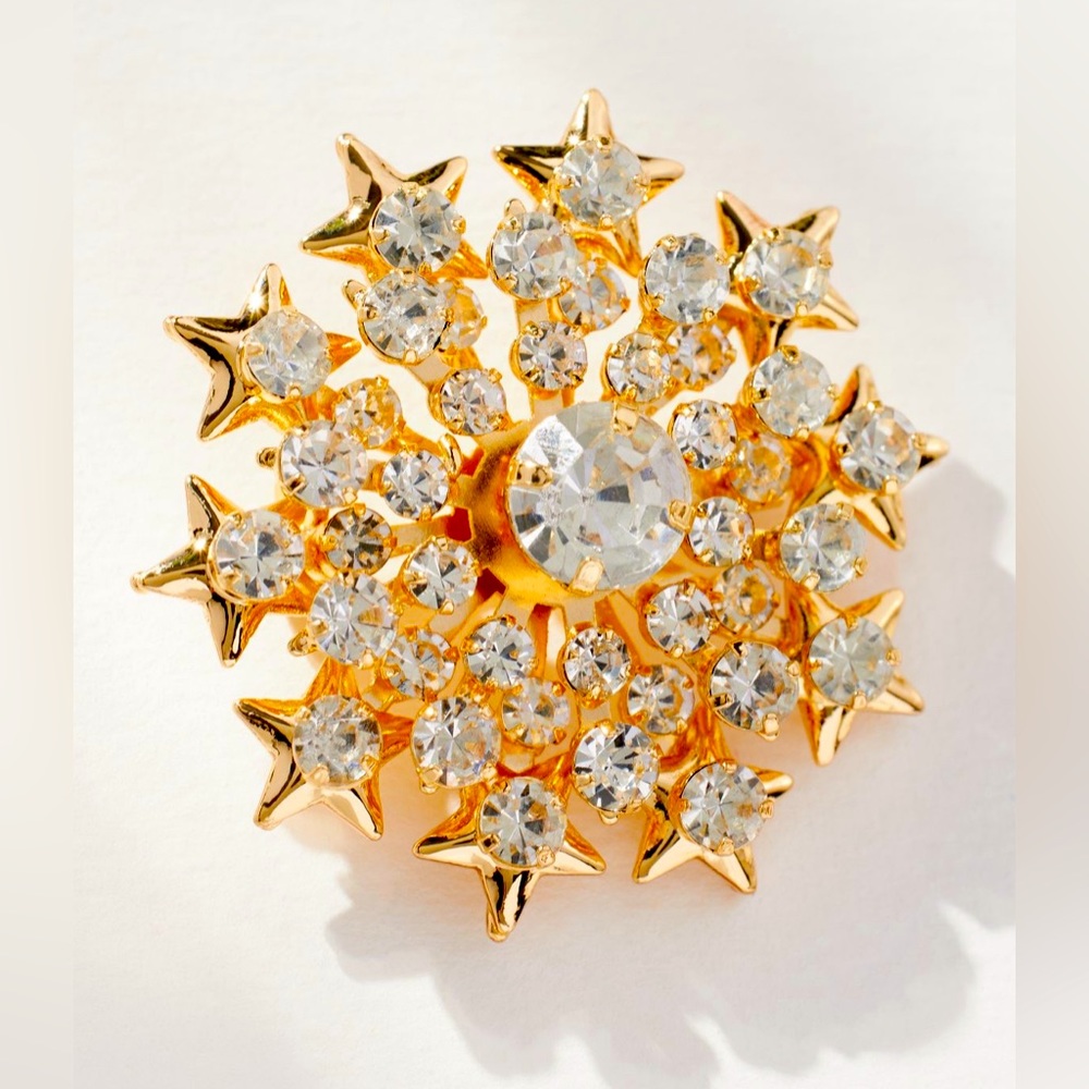 Anthropologie NWT Restored Vintage Collection Flower Brooch